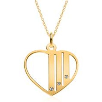 Gravierbare Herzkette aus vergoldetem Sterlingsilber