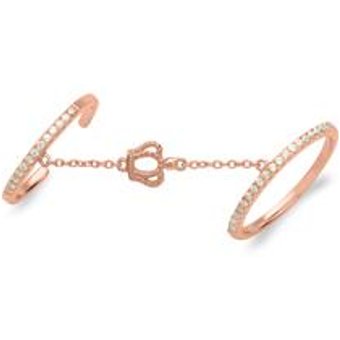 Rosévergoldeter Knöchelring mit Kette Krone