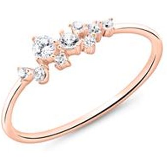 Ring aus rosévergoldetem 925er Silber mit Zirkonia