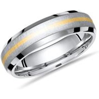 Exklusiver Ring Titan mit Einlage Gold 6mm breit