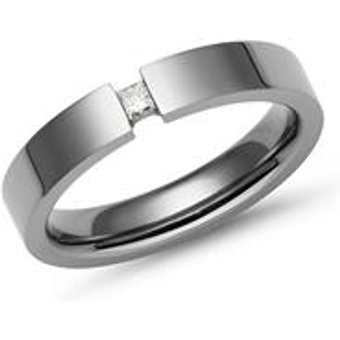Spannring Titan glänzend mit Diamant 0,05 ct
