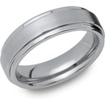 Wolframring, teilpoliert, robust