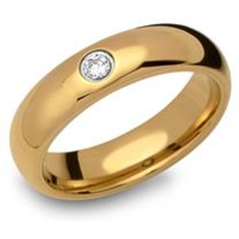 Vergoldeter Wolframring Zirkonia 5mm