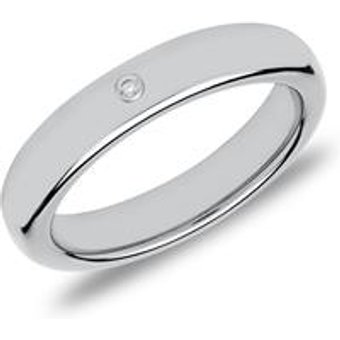 Gravierbarer Ring aus Wolfram mit Zirkonia