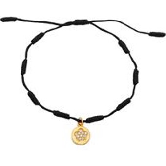 Textilarmband vergoldeter Anhänger Zirkonia