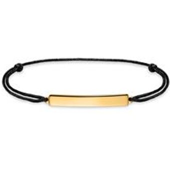 Textilarmband mit Platte aus 925er Silber, gold