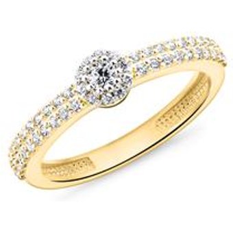 Verlobungsring aus 375er Gold mit Zirkonia