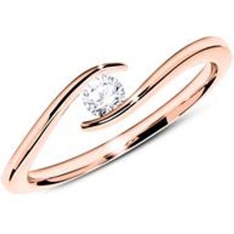 Verlobungsring aus 18K Roségold mit Diamant 0,15 ct.