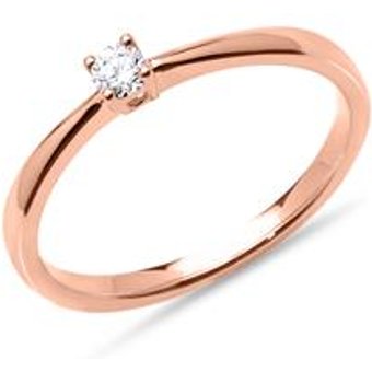 Solitärring aus 585er Roségold mit Diamant 0,10 ct.