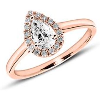 750er Roségold Verlobungsring mit Diamanten
