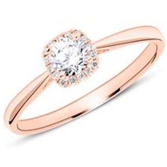 18K Roségold Verlobungsring mit Diamanten