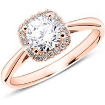 750er Roségoldring mit Diamanten
