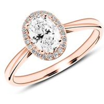 750er Roségold Verlobungsring mit Diamanten