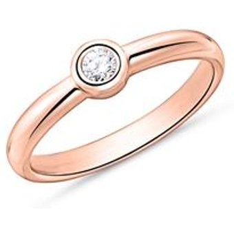 Solitärring aus 18K Roségold mit Diamant
