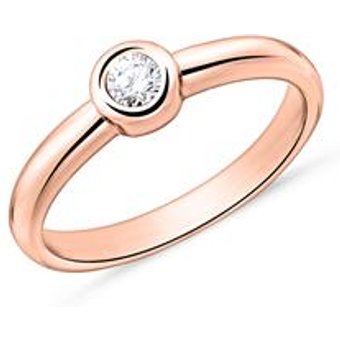 Solitärring aus 18K Roségold mit Diamant