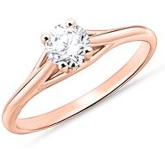 750er Roségold Solitärring mit Brillant