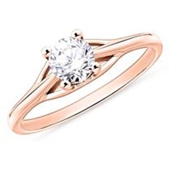 750er Roségold Solitärring mit Brillant