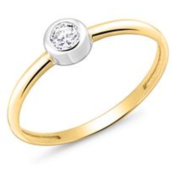 Verlobungsring aus 375er Gold mit Zirkonia