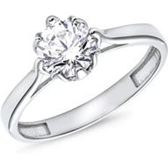 Verlobungsring aus 9K Weißgold mit Zirkonia
