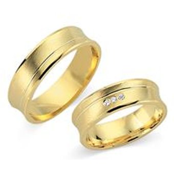 Eheringe 585er Gelbgold 3 Brillanten