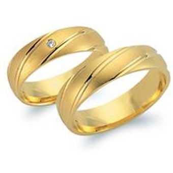 Trauringe 585er Gelbgold mit Brillant