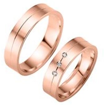 Eheringe Rotgold mit Brillanten Breite 5,5 mm