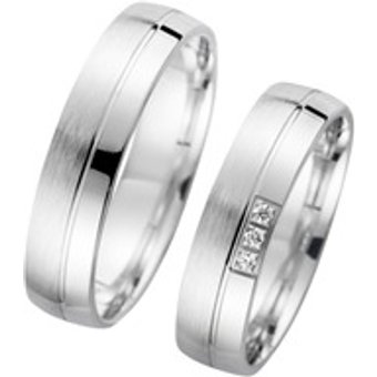 Eheringe Weißgold mit Brillanten Breite 5 mm