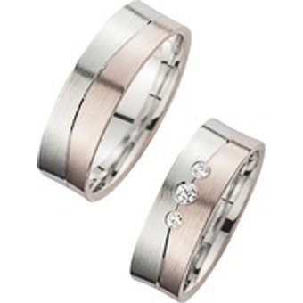 Eheringe Rot- und Weißgold mit Brillanten Breite 6,5 mm