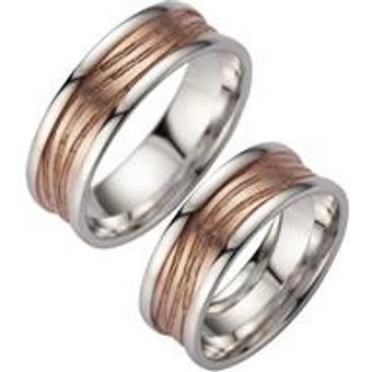 Eheringe Rot- und Weißgold Breite 7 mm