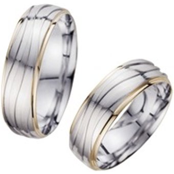 Eheringe Gelb- und Weißgold Breite 6,5 mm