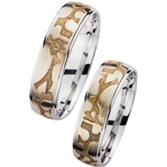 Eheringe Gelb- und Weißgold Breite 5,5 mm