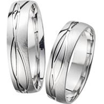 Eheringe Weißgold Breite 5 mm