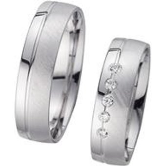 Eheringe Weißgold mit Diamanten Breite 5,5 mm