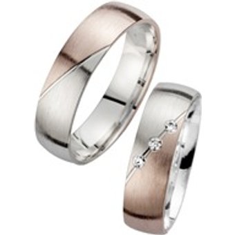 Eheringe Rot- und Weißgold mit Brillanten Breite 5,5 mm