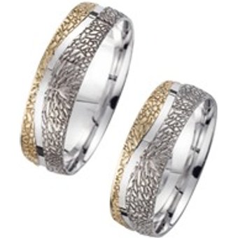 Eheringe Gelb- und Weißgold Breite 6 mm