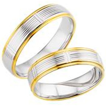 Eheringe Weiß- und Gelbgold Breite 5 mm