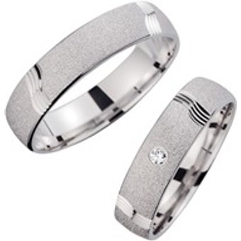Eheringe Weißgold mit Brillanten Breite 5 mm