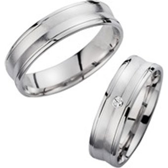 Eheringe Weißgold mit Brillant Breite 5,5 mm