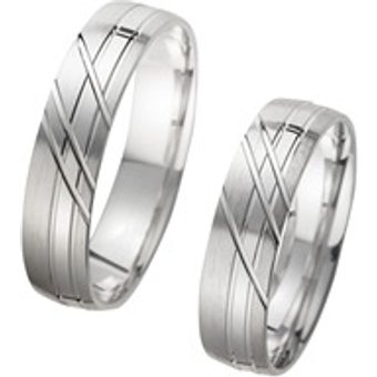 Eheringe Weißgold Breite 5 mm