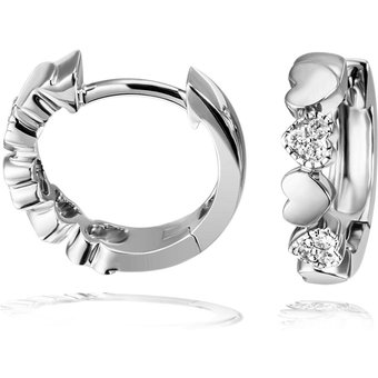 Paar Creolen 585 Weißgold 12 Brillanten zus. 0.09 ct.