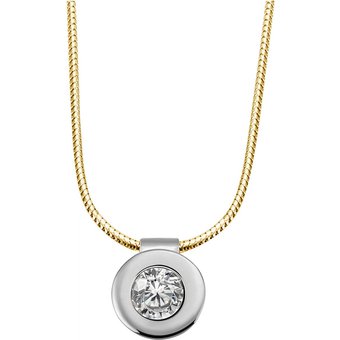 Stella Diamant Collier 750/- Bicolor 1 Brillant 1.00 ct. Lupenrein oder SI - Exp...