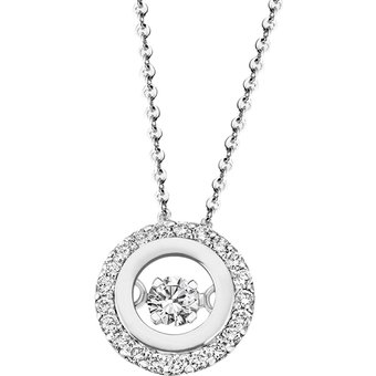 Collier Dancing Stone 750 Weißgold 22 Brillanten 0.17 ct SI1/H