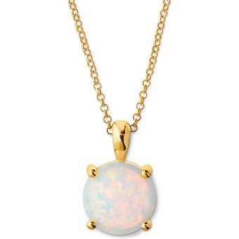 Tchibo - 925 Silber Kette mit synthetischem Opal - weiß