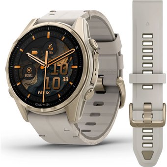 Garmin 010-02903-40 Herrenuhr fenix 8 AMOLED Saphirglas Silikonband 43mm 10ATMSet