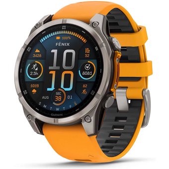 Garmin 010-02904-11 Herrenuhr fenix 8 AMOLED Saphirglas Silikonband 47mm 10ATM