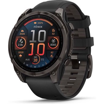 Garmin 010-02904-21 Herrenuhr fenix 8 AMOLED Saphirglas Silikonband 47mm 10ATM