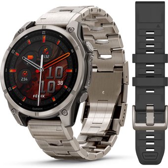 Garmin 010-02904-40 Herrenuhr fenix 8 AMOLED Saphirglas Silikonband 47mm 10ATMSet