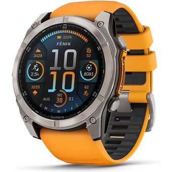 Garmin 010-02905-11 Herrenuhr fenix 8 AMOLED Saphirglas Silikonband 51mm 10ATM