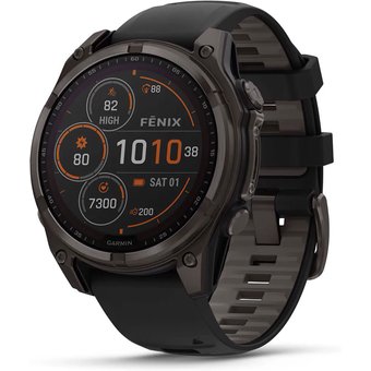Garmin 010-02906-11 Herrenuhr fenix 8 Solar Saphirglas Silikonband 47mm 10ATM
