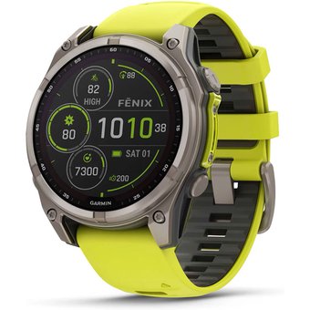 Garmin 010-02906-21 Herrenuhr fenix 8 Solar Saphirglas Silikonband 47mm 10ATM